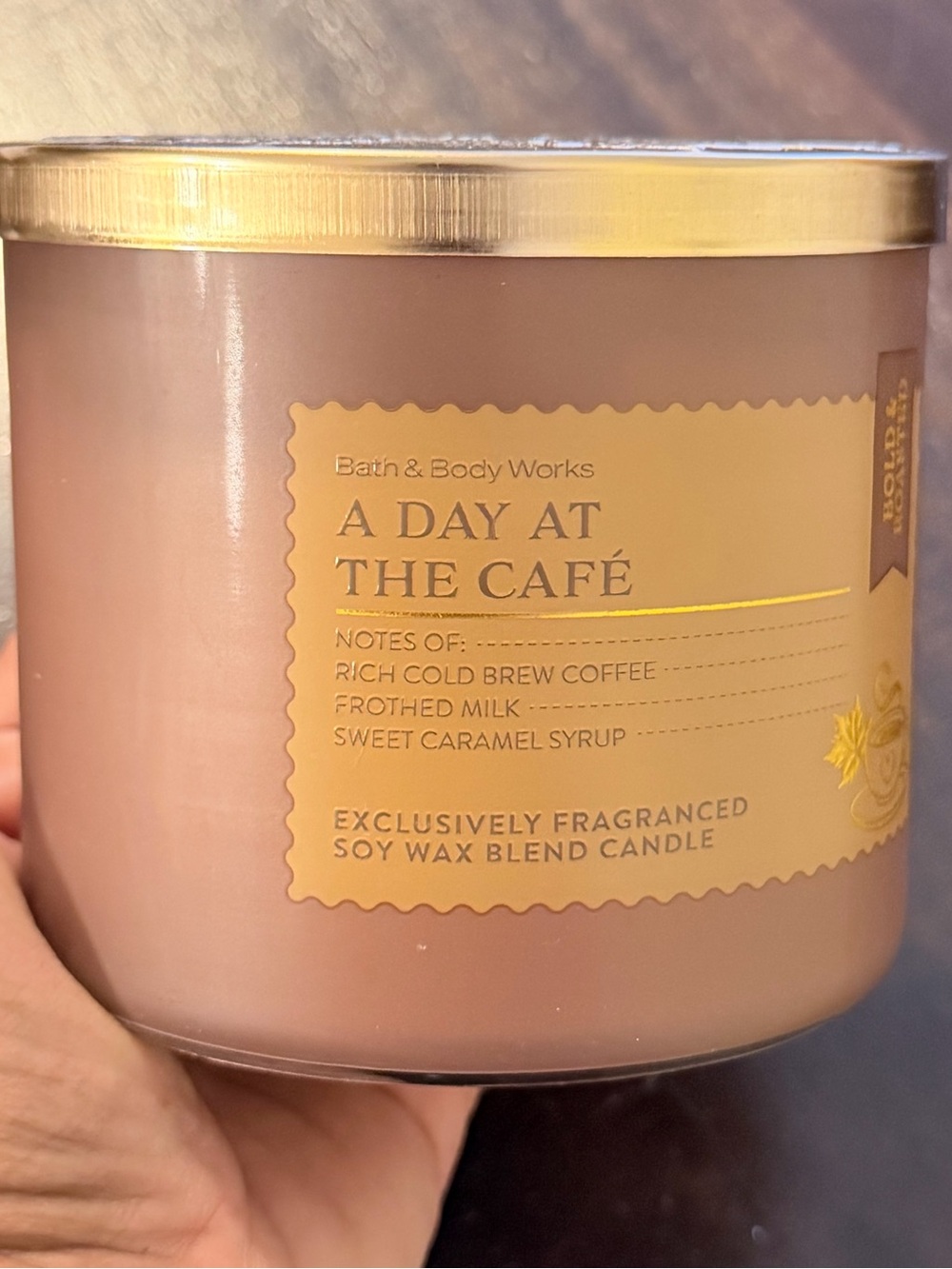 🍂 Bath & Body Works A Day at the Café 3-Wick Candle 14.5 oz Coffee Caramel